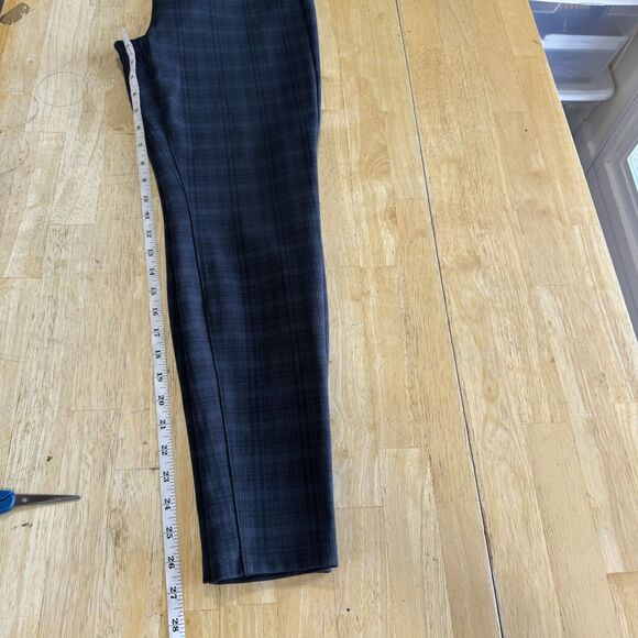 Liverpool Pull On Legging 12/31 Pant Ponte Knit Night Sky Blue Plaid Stretch EUC - Picture 11 of 12